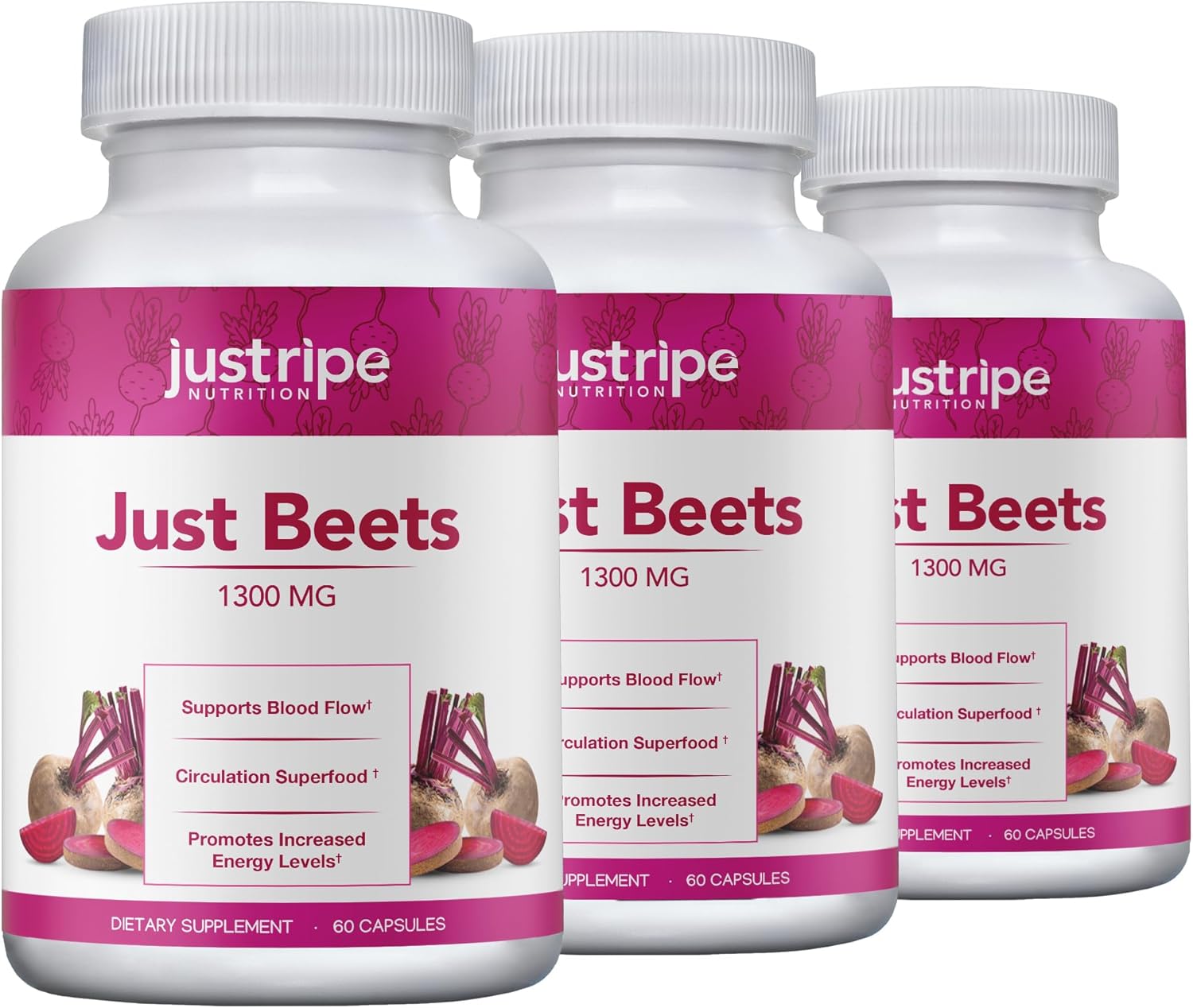 Organic Beet Root Capsules Quick Release 1300mg Supports Blood Pressure Rich in