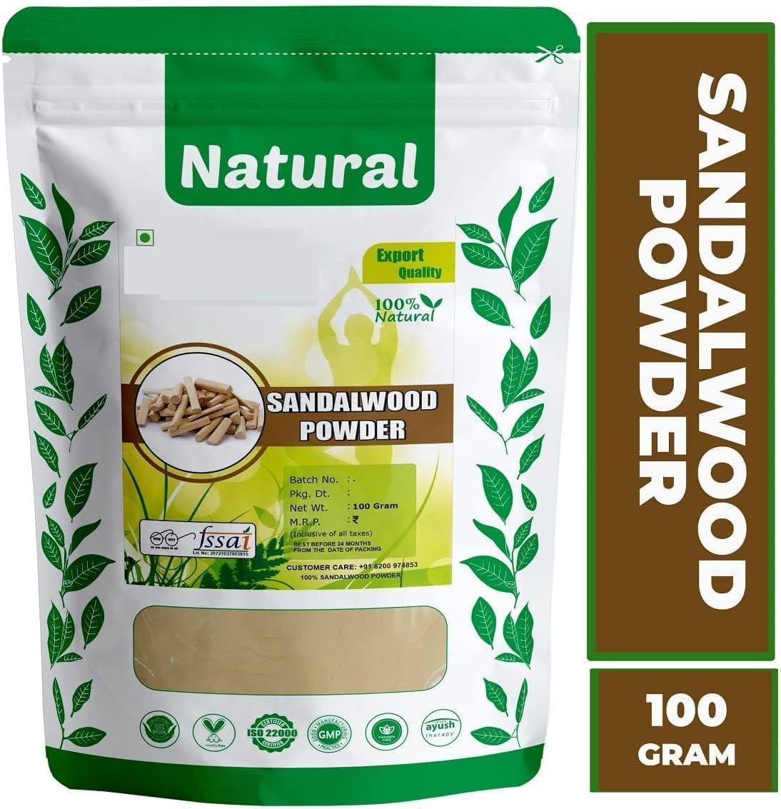 Naturalne drzewo sandałowe w proszku do twarzy, masek na twarz i naturalnych białych produktów do pielęgnacji skóry dla mężczyzn i kobiet, do codziennego użytku - 100 g