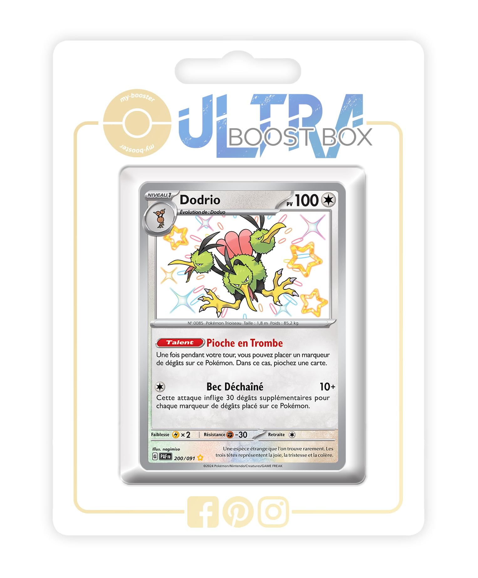 Dodrio 200/091 Shiny - 4.5 - Destinées de Paldea Box of 10 Pokemon French Cards