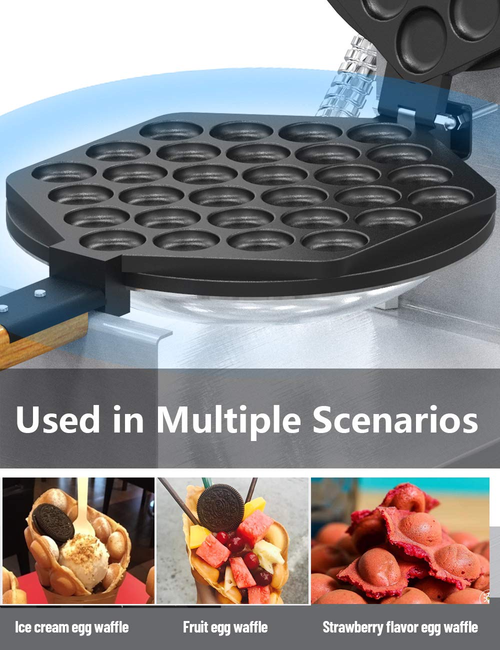 Buy WantJoin Bubble Waffle Maker 220V 1400W Egg Waffle Maker 30pcs Cake