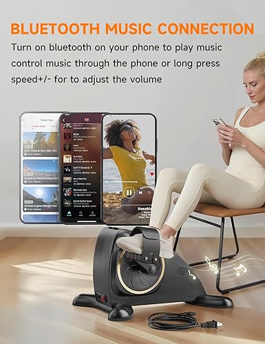 Miniatura 8 de Mini ejercitador de pedal de bicicleta estática para debajo del escritorio, ajuste motorizado, ejercitador de pedal de bicicleta, ciclo de