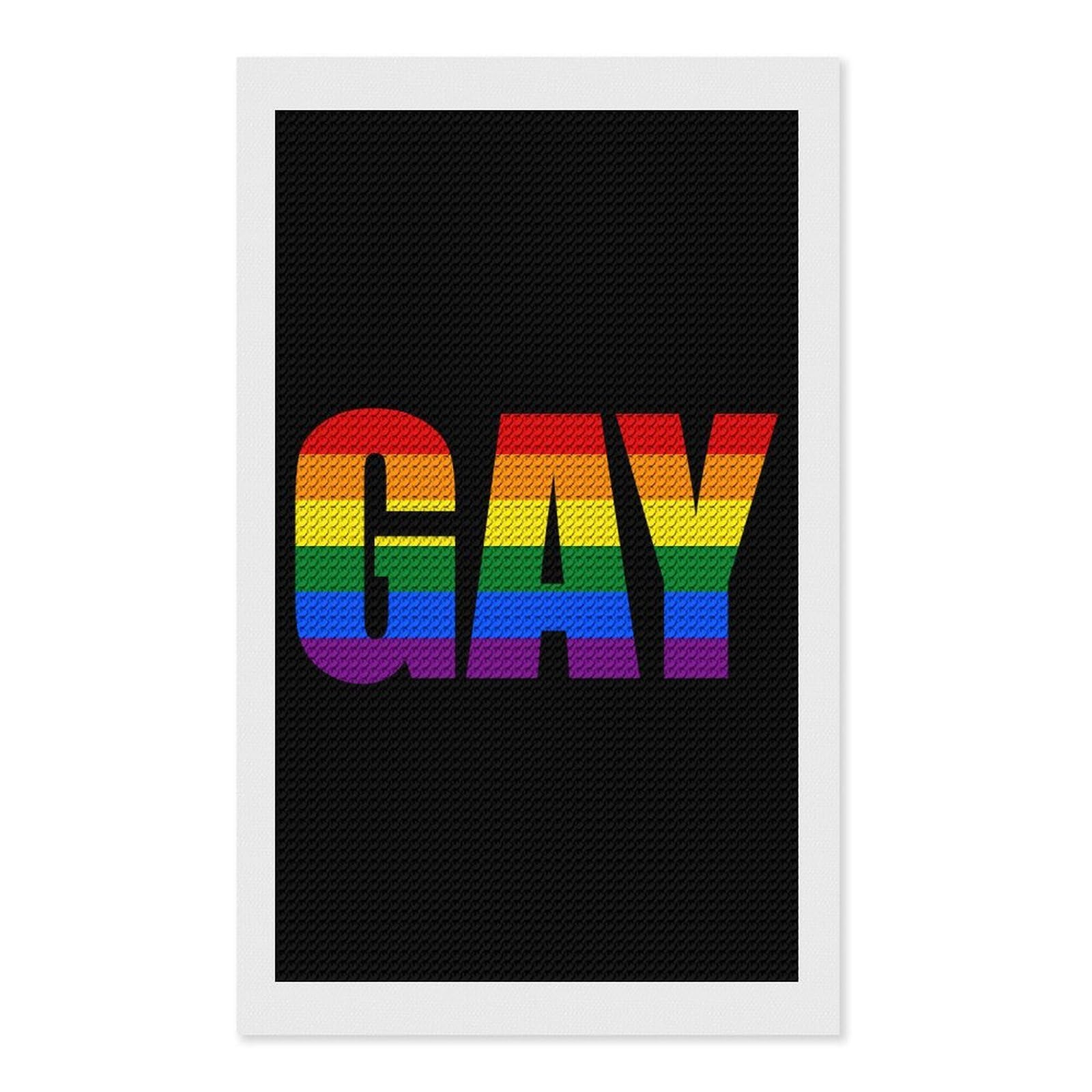 Nclqvjxzkhw Style Gay Prouds-Rainbow Lgbt Diamond Art Painting For Adult Round Diamonds Pictures Arts Crafts Home Wall Decor 12"X20"