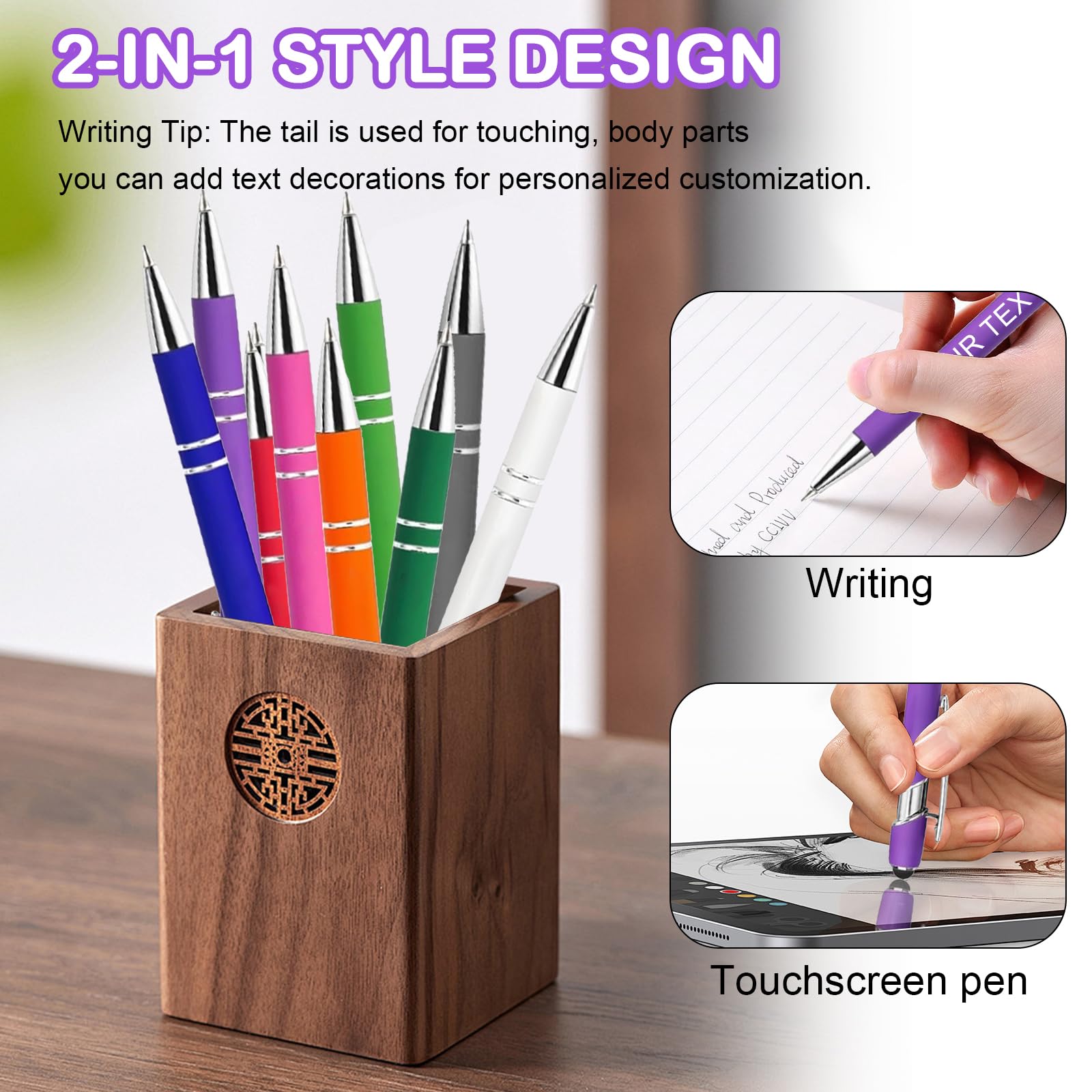 Bolígrafos personalizados con grabado, lotes de 10 a 100 unidades, bolígrafos retráctiles con punta táctil para empresas y bodas, bolis de metal ideales para regalos corporativos