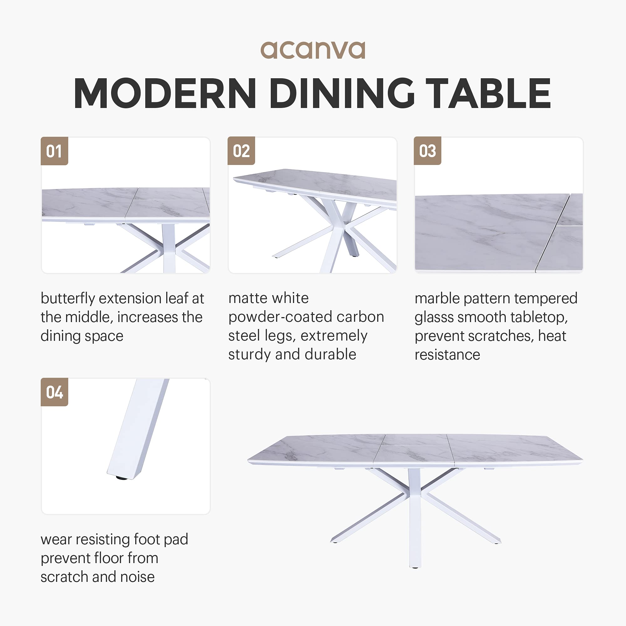 【新品】WHAT WE WANT WWW_EXTENSIONTABLE Amazon.com - Acanva Expandable Dining Table for 6-8 Seat
