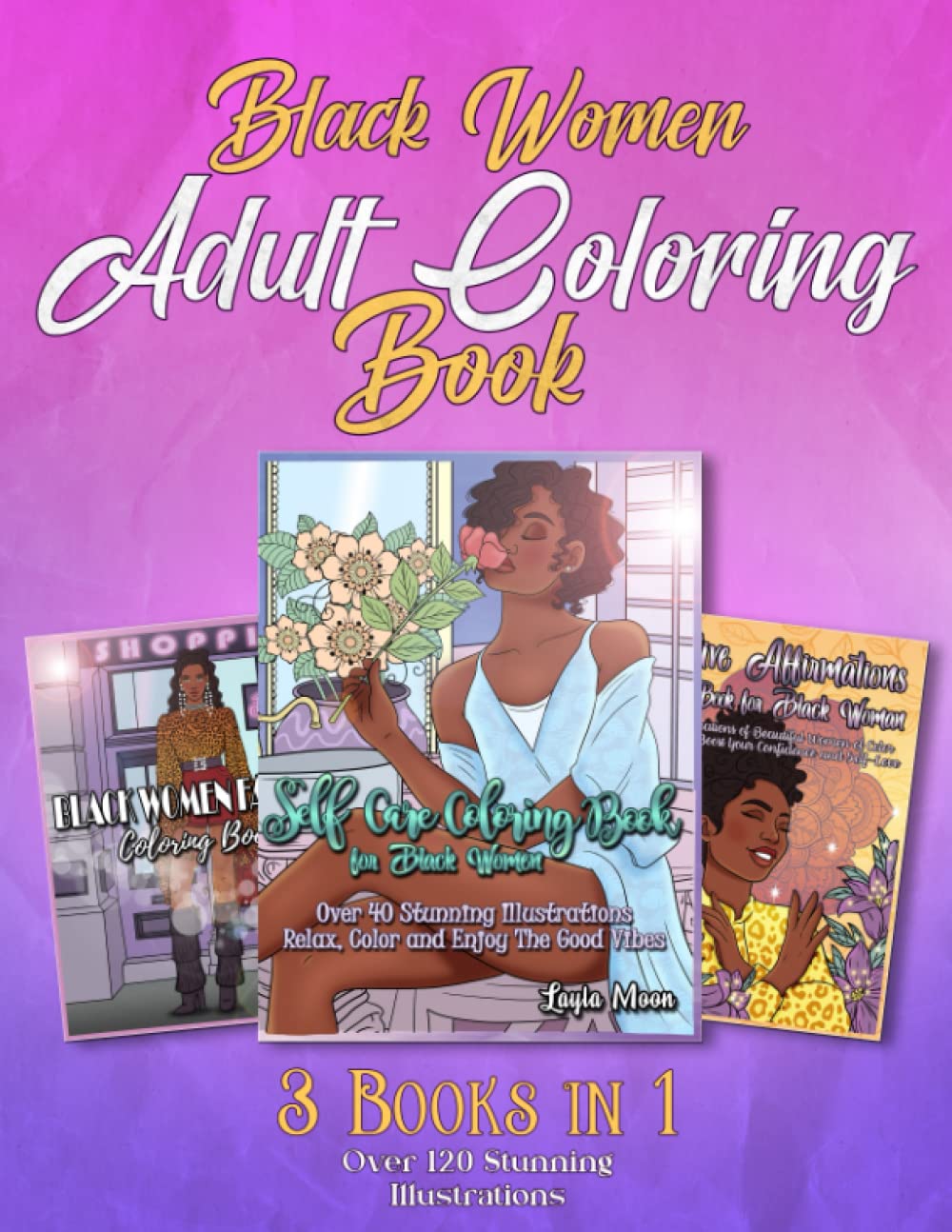 Idée cadeau livre coloriage femme noire avec 120 dessins à offrir à un proche