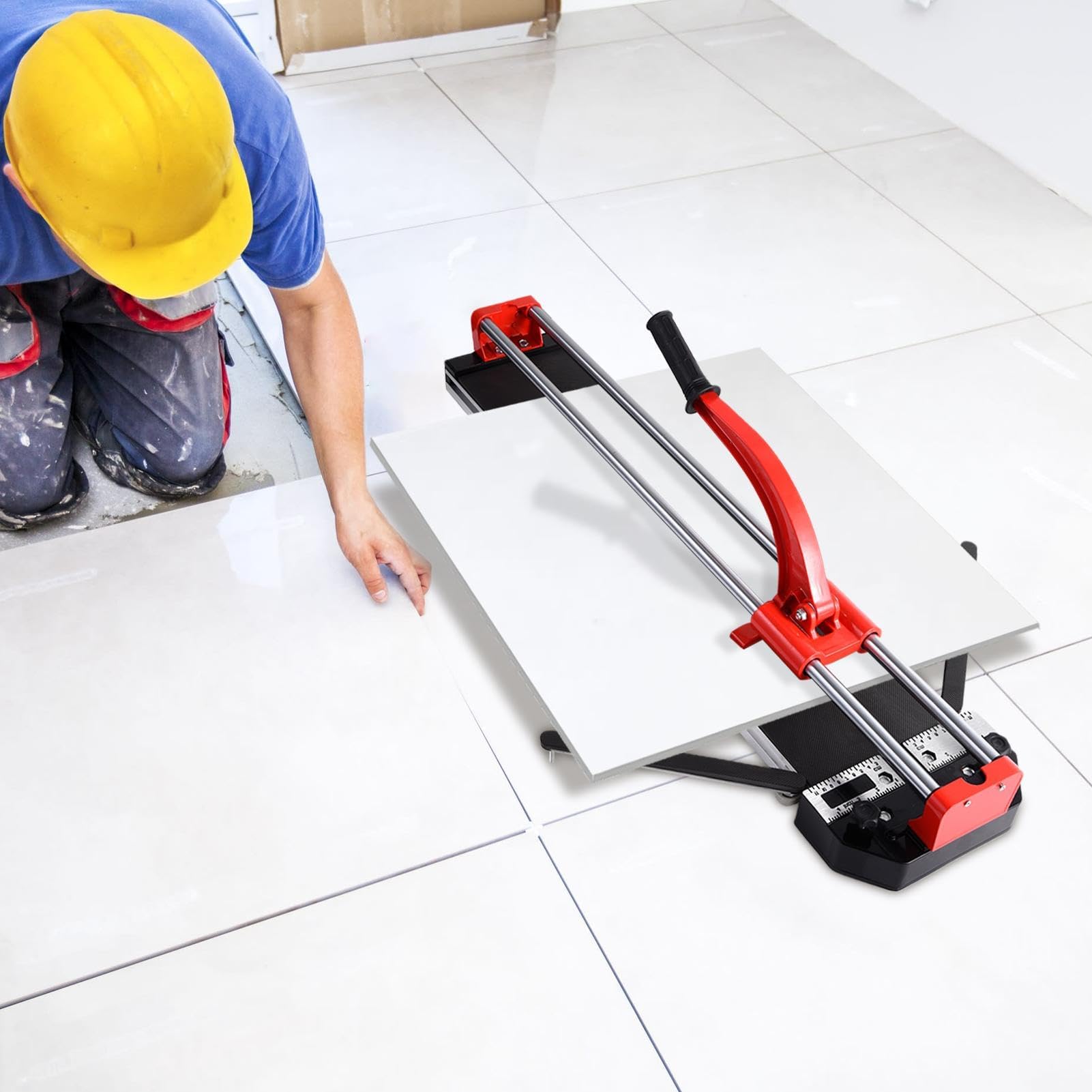 Cortador manual de azulejos de 42 pulgadas, máquina de corte de azulejos de porcelana y cerámica con rueda de carburo de tungsteno, precisión guiada por láser para azulejos esmaltados, posicionamiento