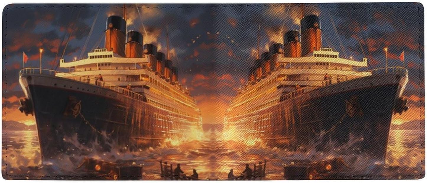 Escape from Boat The Titanic Novelty Wallets Slim Soft Front Pockets Bifold Wallet with ID Credit Card Holder