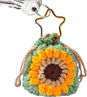 Monedero Llavero - Amuleto Llavero Tejido | Monedero Tarjeta Llavero para Mujeres Niñas Niños Adultos Mochila Bolsos Escolares Colgante