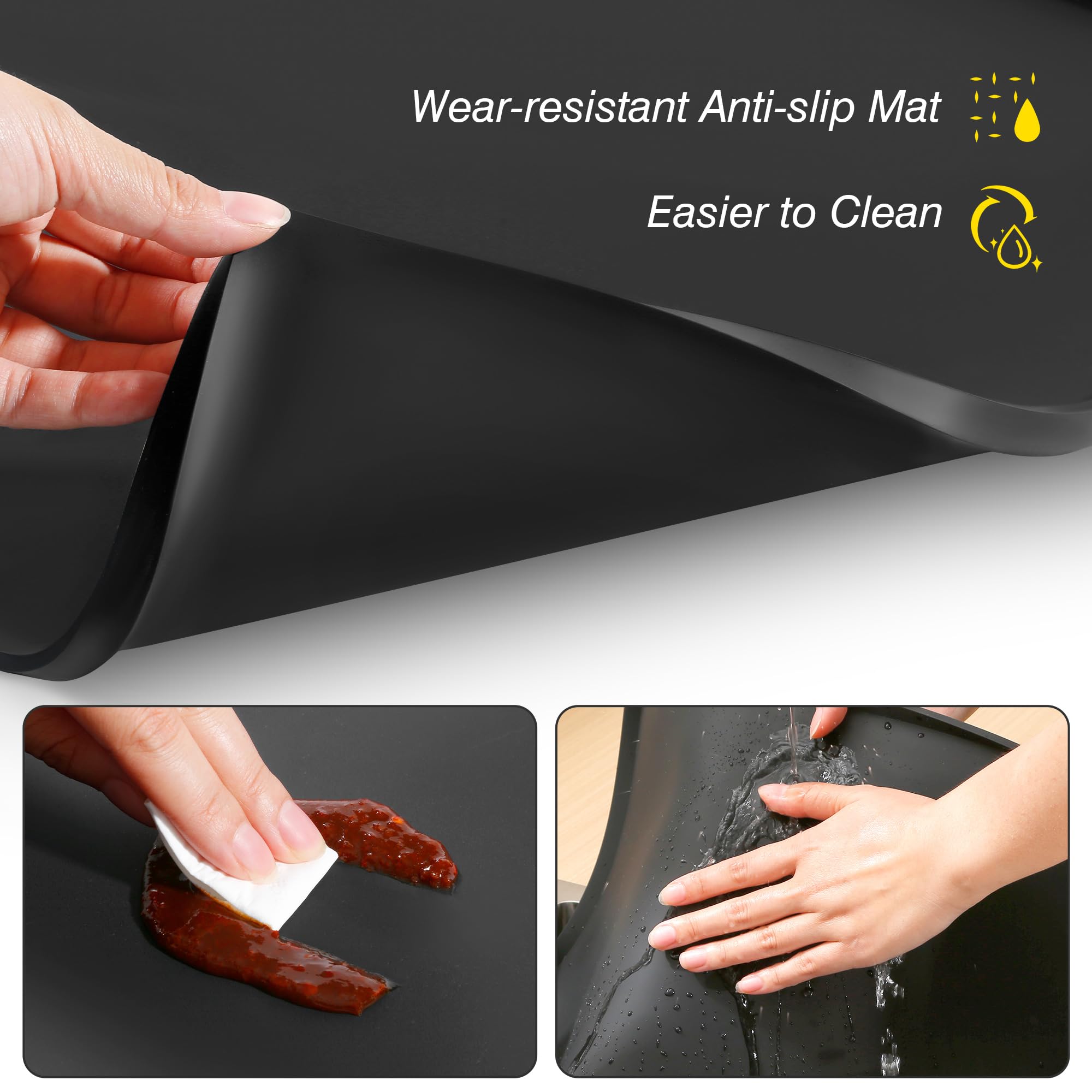 Large Silicone Mat Under Coffee Machines 40.5x61cm with Raised Edges Stackable 19x40cm, Multi-Functional Base Mat - Image 3