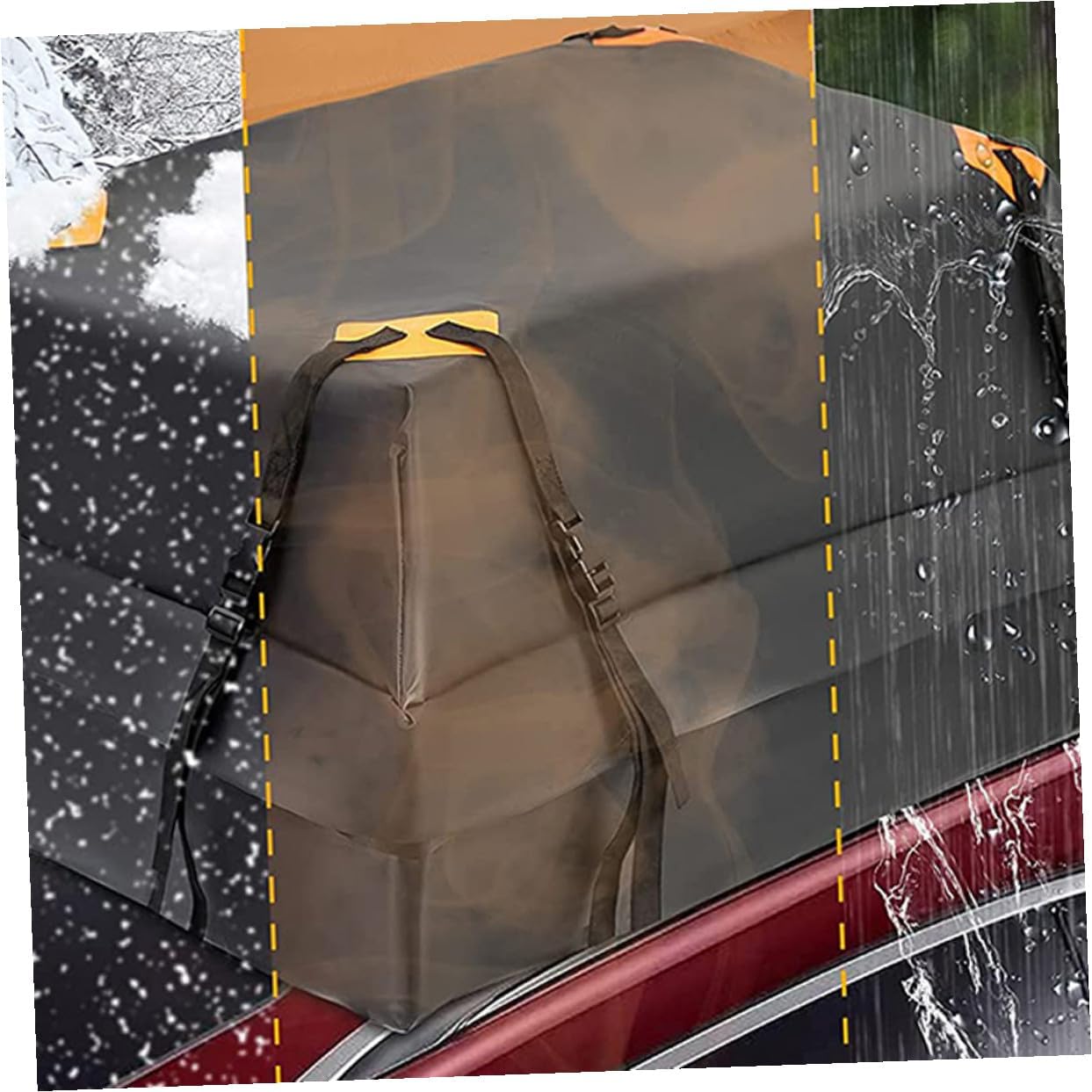 Waterproof 600d Oxford Car Roof Cargo Bag with Straps and Hooks, Auto Rooftop Luggage Carrier for Travel and Outdoor Storage