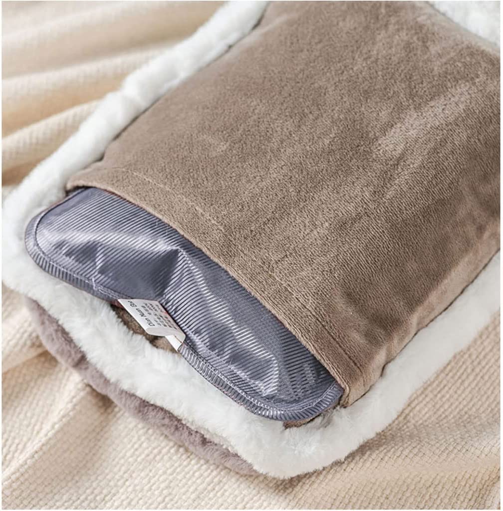 Durevole Borsa per il riscaldamento dell'acqua elettrica, borsa per l'acqua calda elettrica portatile con copertura in pelliccia sintetica, borsa per l'acqua calda in PVC riutilizzabile Portatile