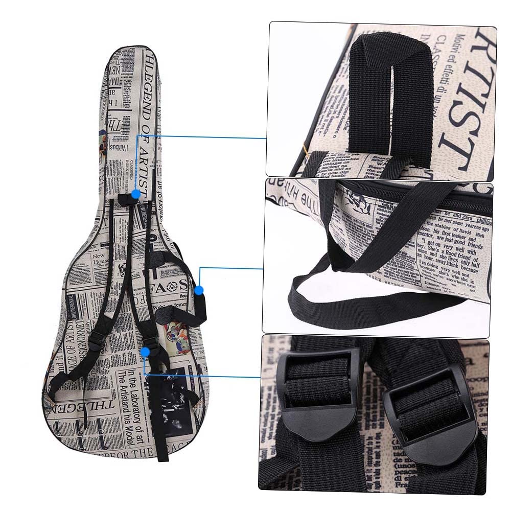 Borsa per chitarra in tessuto Oxford 600D resistente all'acqua, custodia per chitarra acustica con spallacci regolabili, imbottita per chitarre da 41” (40 pollici)