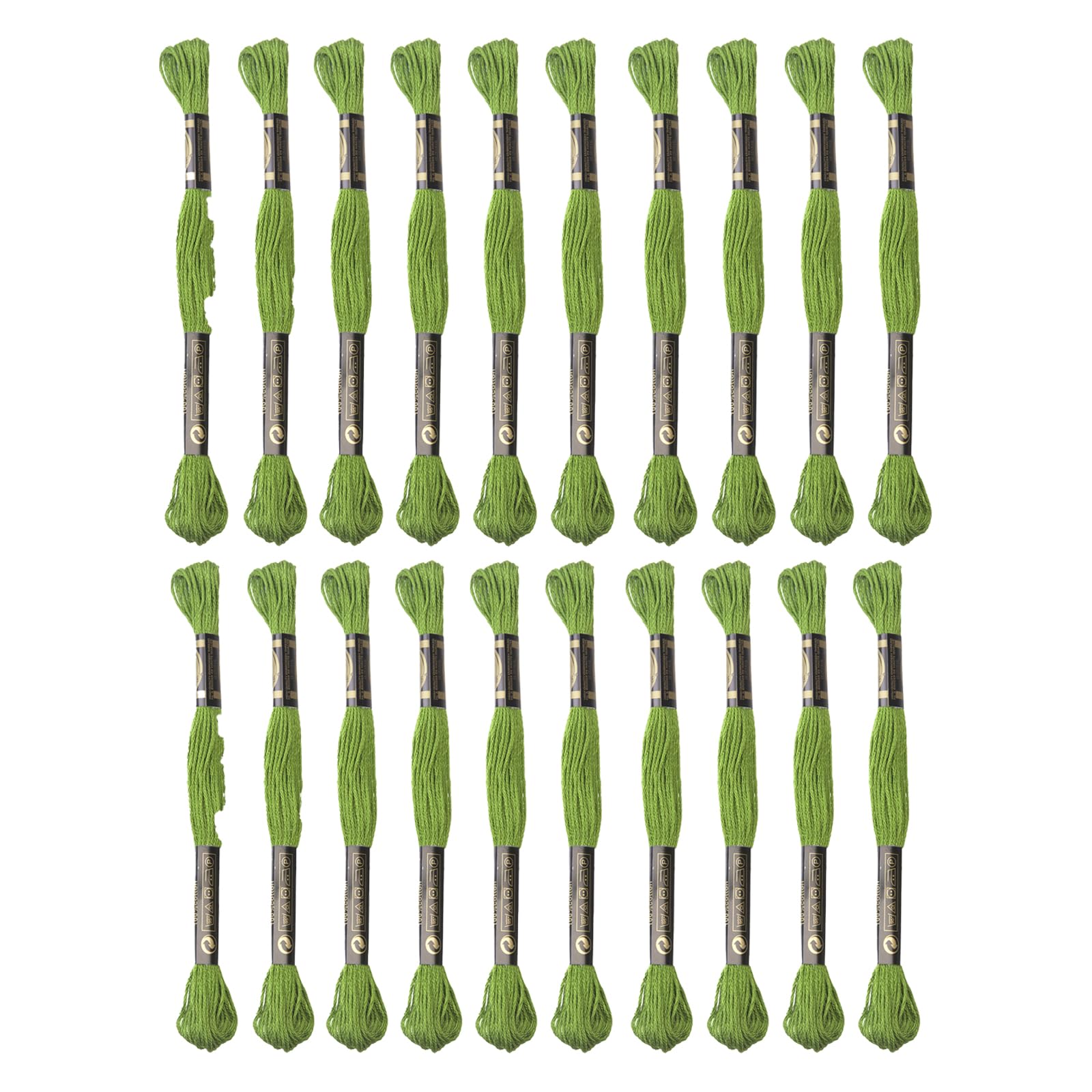 24 Skeins Embroidery Cotton Floss is 100% Egyptian Long Fiber Cotton of 8.75yds Each Cotton Cross Stitch Thread for Hand Embroidery DIY Creation and Friendship Bracelet String. (24, Green)