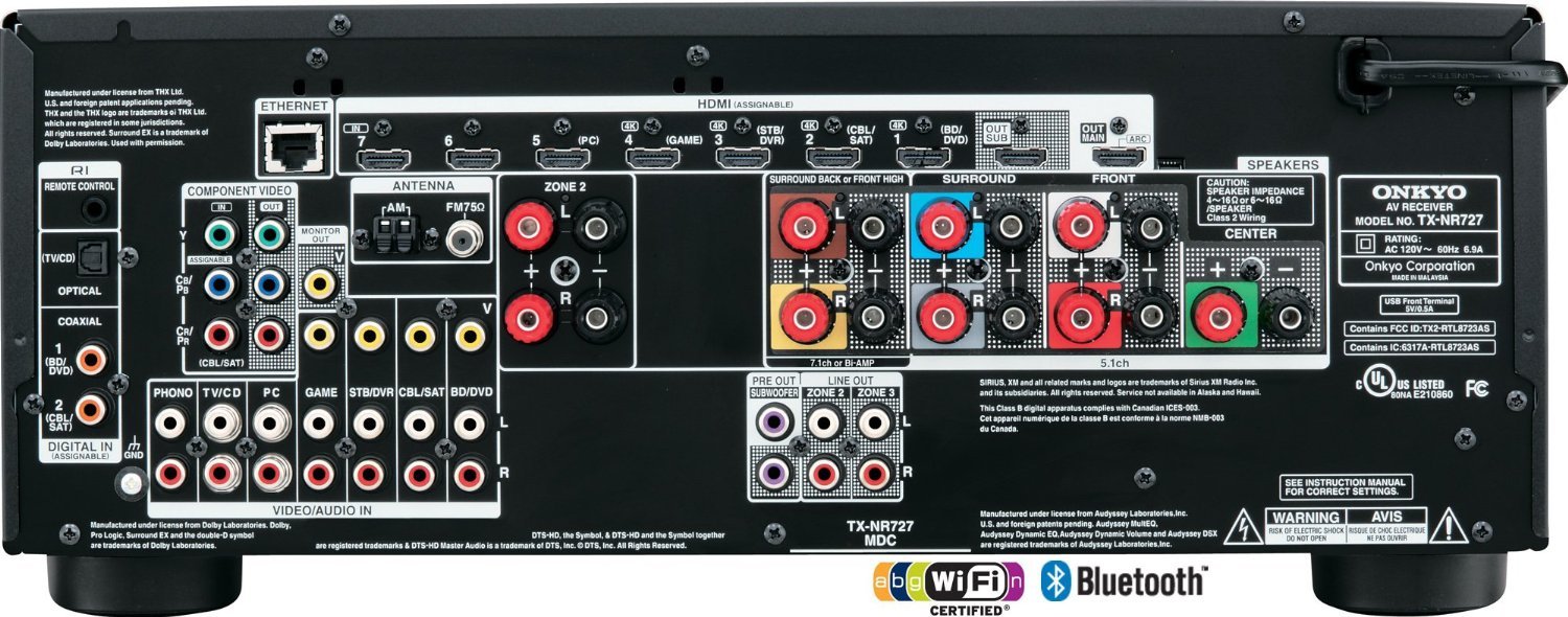 Amazon.com: Onkyo TX-NR727 3D Ready A/V Receiver - 7.2 Channel