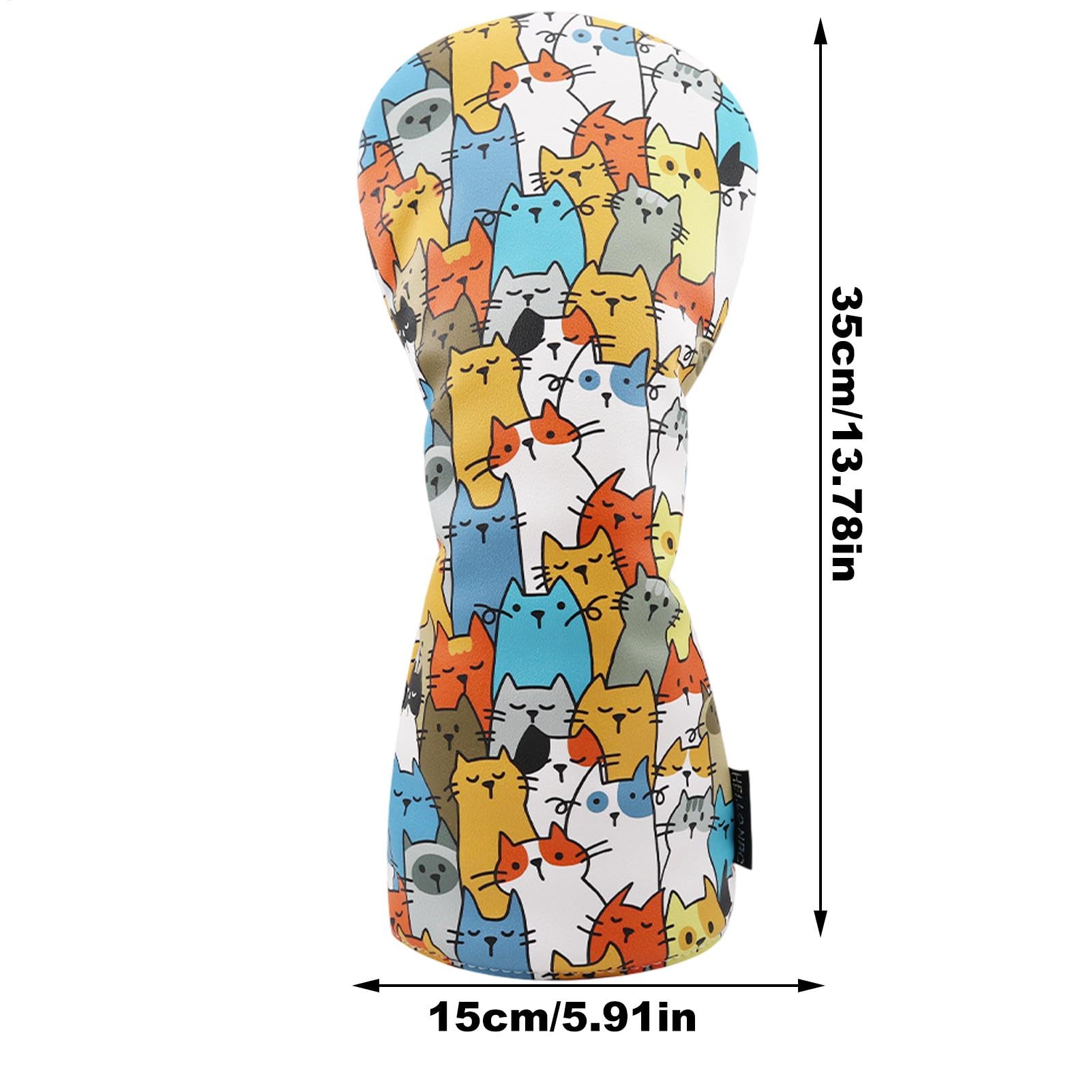Cartoon Cat Driver Headcover, Funny Golf Club Covers, Waterproof and Functional Golf Head Covers, Perfect for Drivers, Fairway Woods, and Hybrids, Unique Golf Accessory