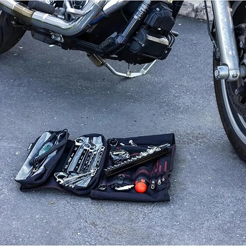 Miniatura 19 de Boxo USA Adventure - Kit de herramientas para motocicleta, rollo de herramientas compacto de 40 piezas para bicicleta deportiva y de aventura dual