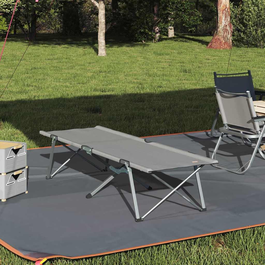 Klapp Schlafbett Campingbett faltbar grau 194 x 62,5 x 42,5 cm Stahlrahmen leicht tragbar kompakt für Outdoor Garten Festival Notfall Übernachtung Erwachsene Kinder bequem