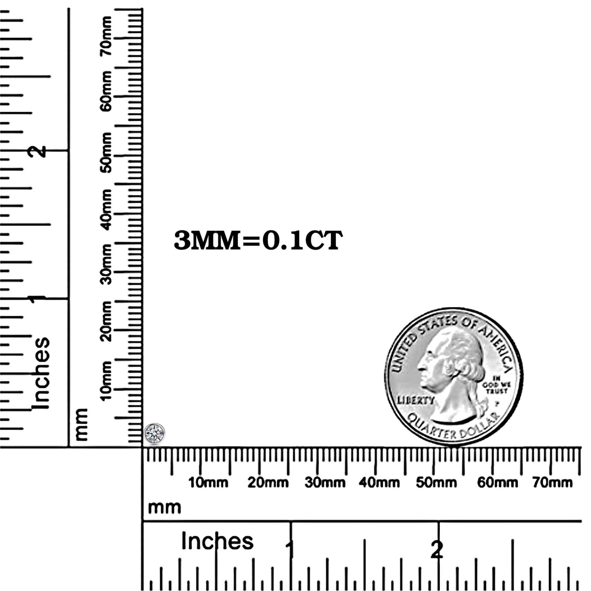Moissanite Ohrstecker Sterling Silber 3 mm 0,1 Karat D Farbe VVS1 Klarheit Runder Schliff 18K Weißgold Vergoldet