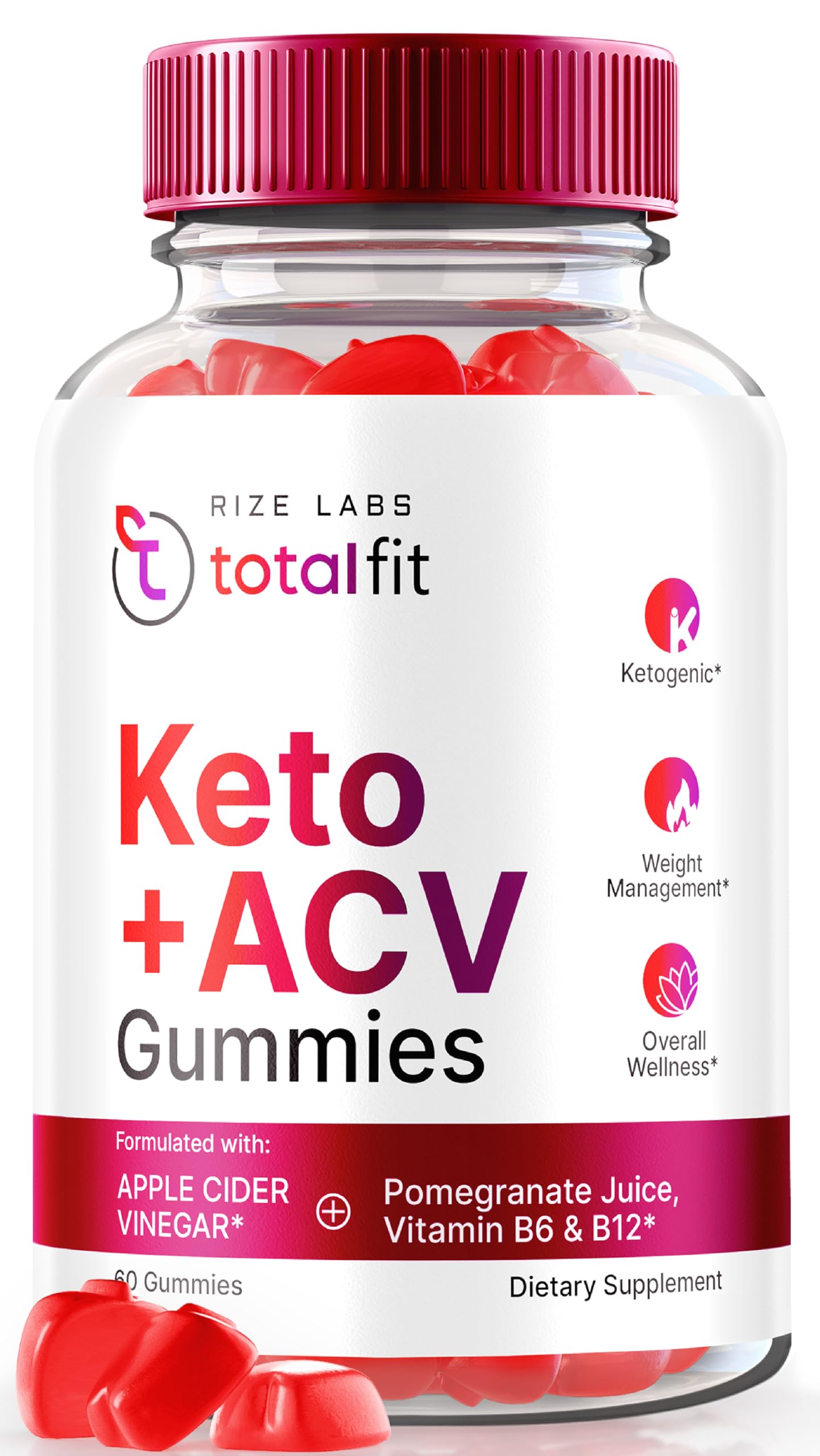 Total Fit Keto ACV Gummies, TotalFit Keto ACV Gummies for Advanced Weight Loss, Keto+ACV Gummy, Premium Supplement for Total Wellness, Official Apple Cider Vinegar Reviews (60 Gummies)