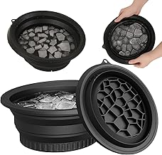 Face Bowl for Ice with Built-in Ice Tray Collapsible Silicone Facial Face Ice Bath Bowl || Perfect for Home Use,Camping,Travel Cold Bath Spa Tool (Ice Bowl - Pack of 2)