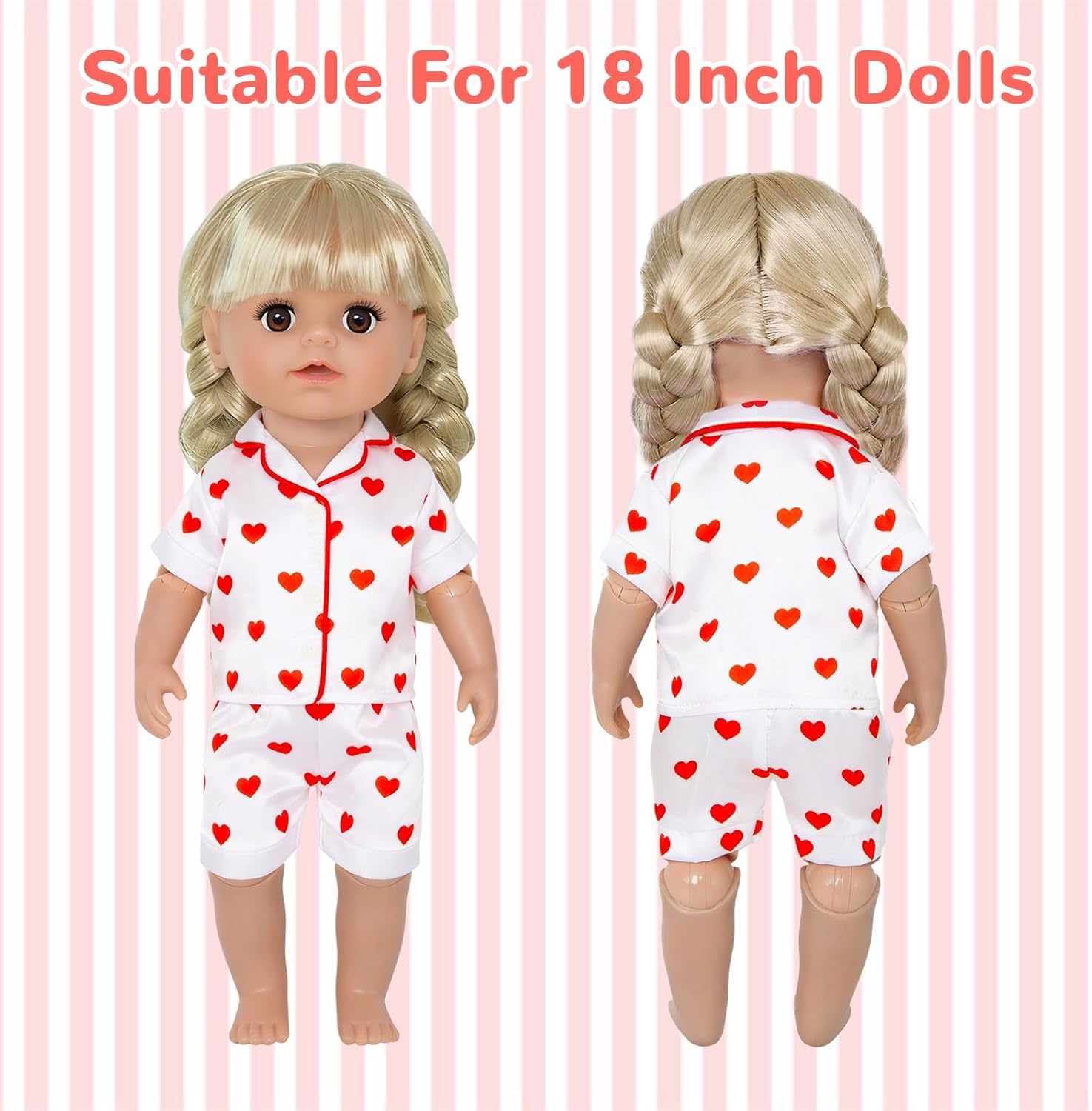 5 Set Baby Doll Clothes, Silk Baby Girl Dolls Clothes for 14-18 inch Dolls, Cartoon Animal Outfits with Shorts and Pants for 14-16 inch New Born Baby Dolls Accessories