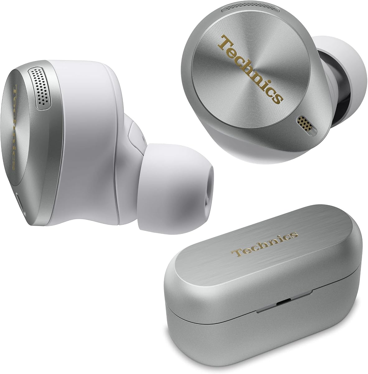 Technics - Écouteurs Bluetooth sans fil True Wireless Hi-Fi Premium avec annulation avancée du bruit, connectivité multipoint sur 3 appareils, chargement sans fil, audio haute résolution + appels