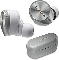 Technics EAH-AZ80 True Wireless Earbuds: Hi-Res Audio, Advanced ANC, 3-Device Multipoint, Wireless Charging - Silver