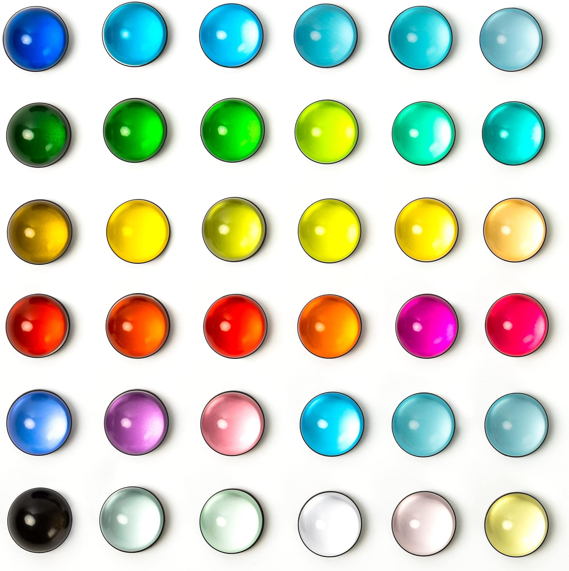 SMARTAKE 36 Pcs Refrigerator Magnets, Colorful Cute Fridge Magnets, Small Decorative Office Magnets for Fridge, Whiteboard, Billboard, Locker in Home, Kitchen, Office and School (36 Colors)