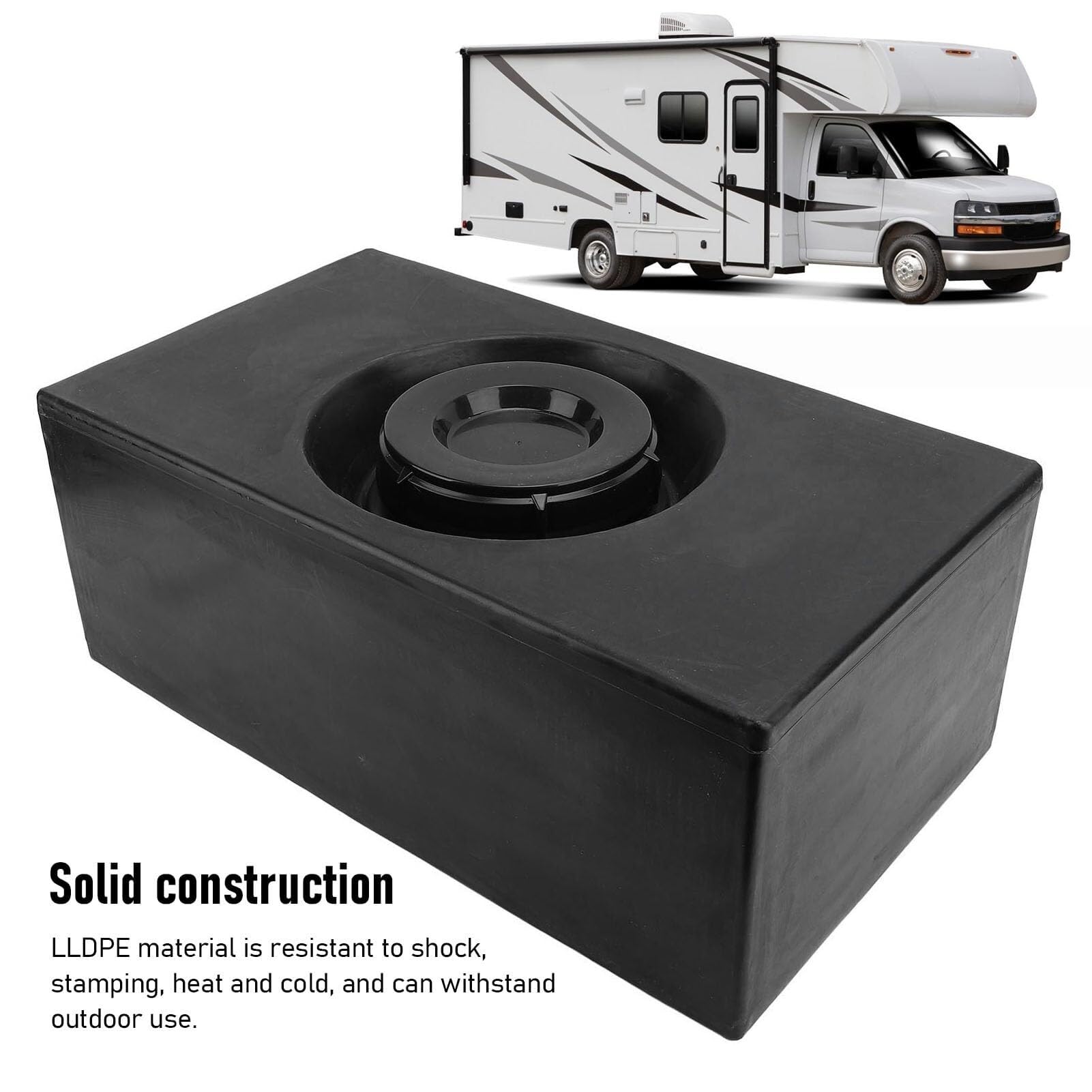 LICOME RV Fresh Water Tank 8 Gallon Food Grade PE Water Storage Tank Water Container for Drinking and Potable Water with Sealing Cover