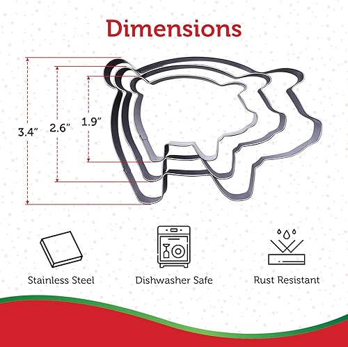 Miniatura 2 de Juego de cortadores de galletas de cerdo, utensilios de cocina afilados y de acero inoxidable, un ajuste divertido para sándwiches, panqueques,