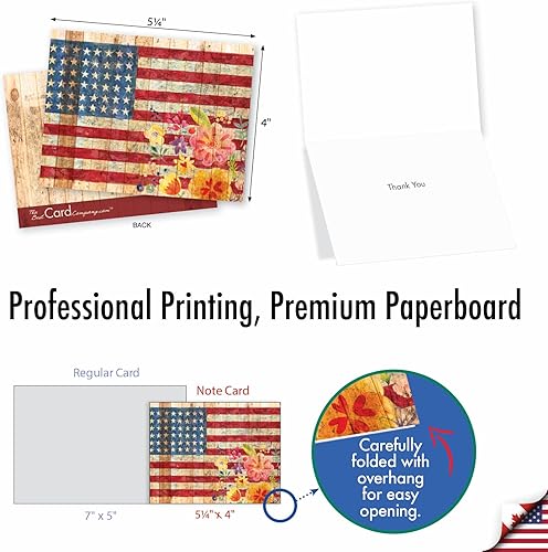 Miniatura 2 de The Best Card Company Juego de 10 tarjetas de agradecimiento surtidas de 4 x 5.12 pulgadas con sobres (10 diseños, 1 cada uno) Banderas artísticas