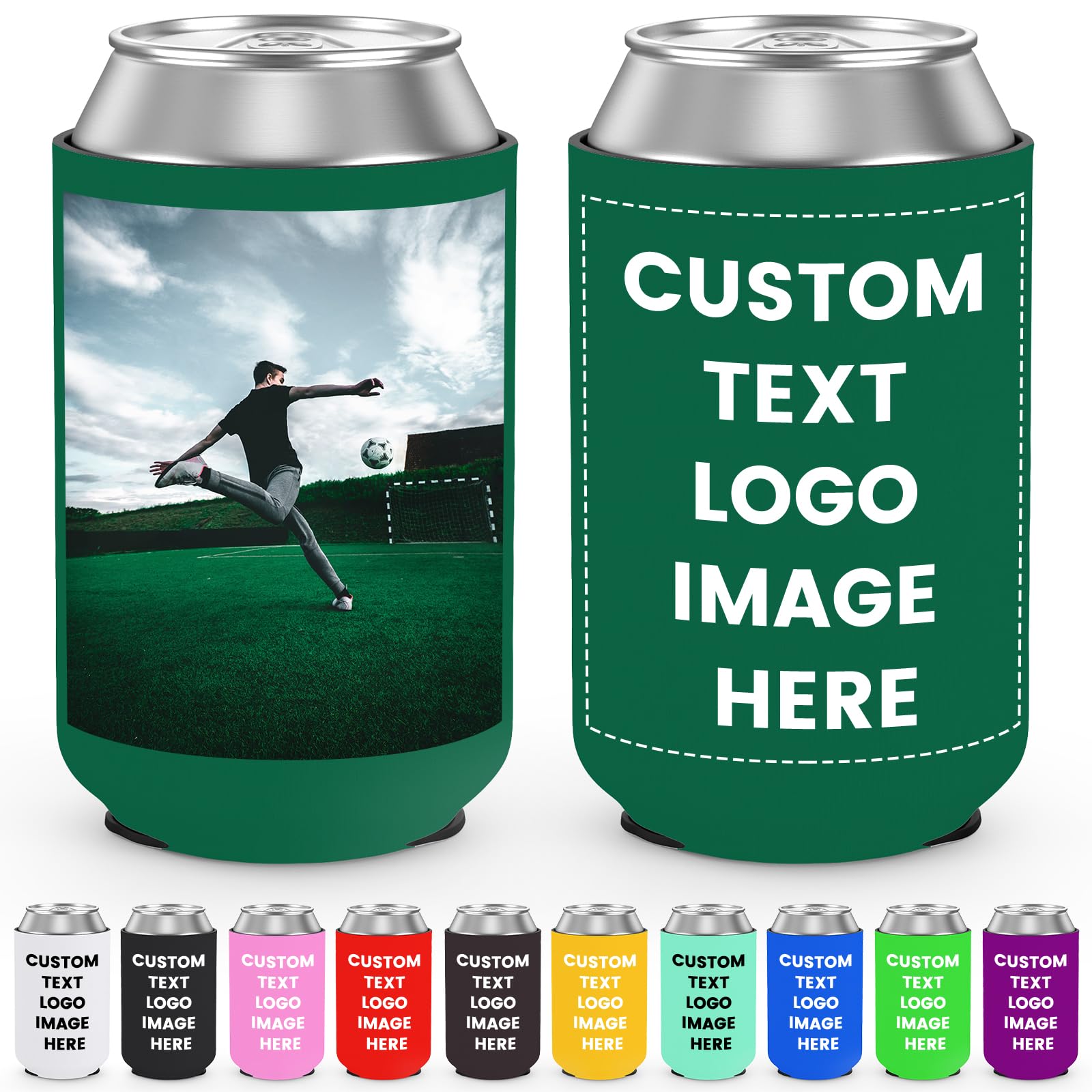 Custom Can Cooler Sleeves Bulk Personalised Foldable Insulated Beverage Bottle Holder with Logo Image Text for Wedding Graduation Birthday Party, 1-1000PCS โ image 1
