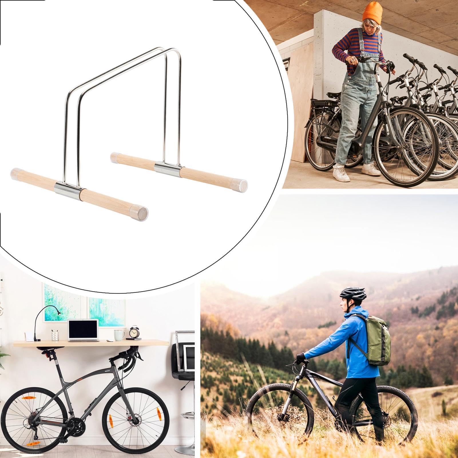 Soporte de Aparcamiento para Bicicleta Base de Suelo para Estacionamiento | Bastidor Pavimento para Bicicletas para la Montaña, Carretera, el Apartamento, Hogar, Taller, Garaje y