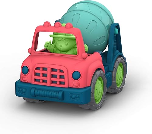 Miniatura 10 de Battat Wonder Wheels - Juego de 3 camiones para niños, basurero, cemento, remolque, materiales reciclables, construcción, 1+