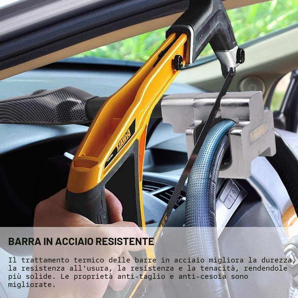 Robusto Anti furto di Sicurezza Blocco di Allarme retrattile Protezione Serratura del Volante Sicurezza Universale