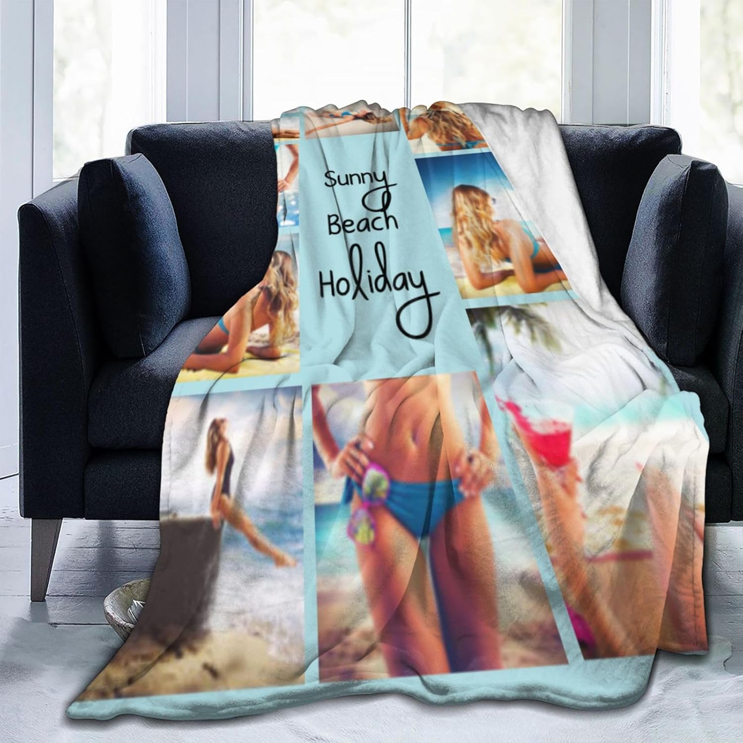 I Love You Gifts for Couples Custom Blanket for Mother's Day, Custom Birthday Gifts for Him Her Wife Husband Girlfriend Boyfriend, Custom Baby Blanket with Photo, 9 Photos, 60"x80"