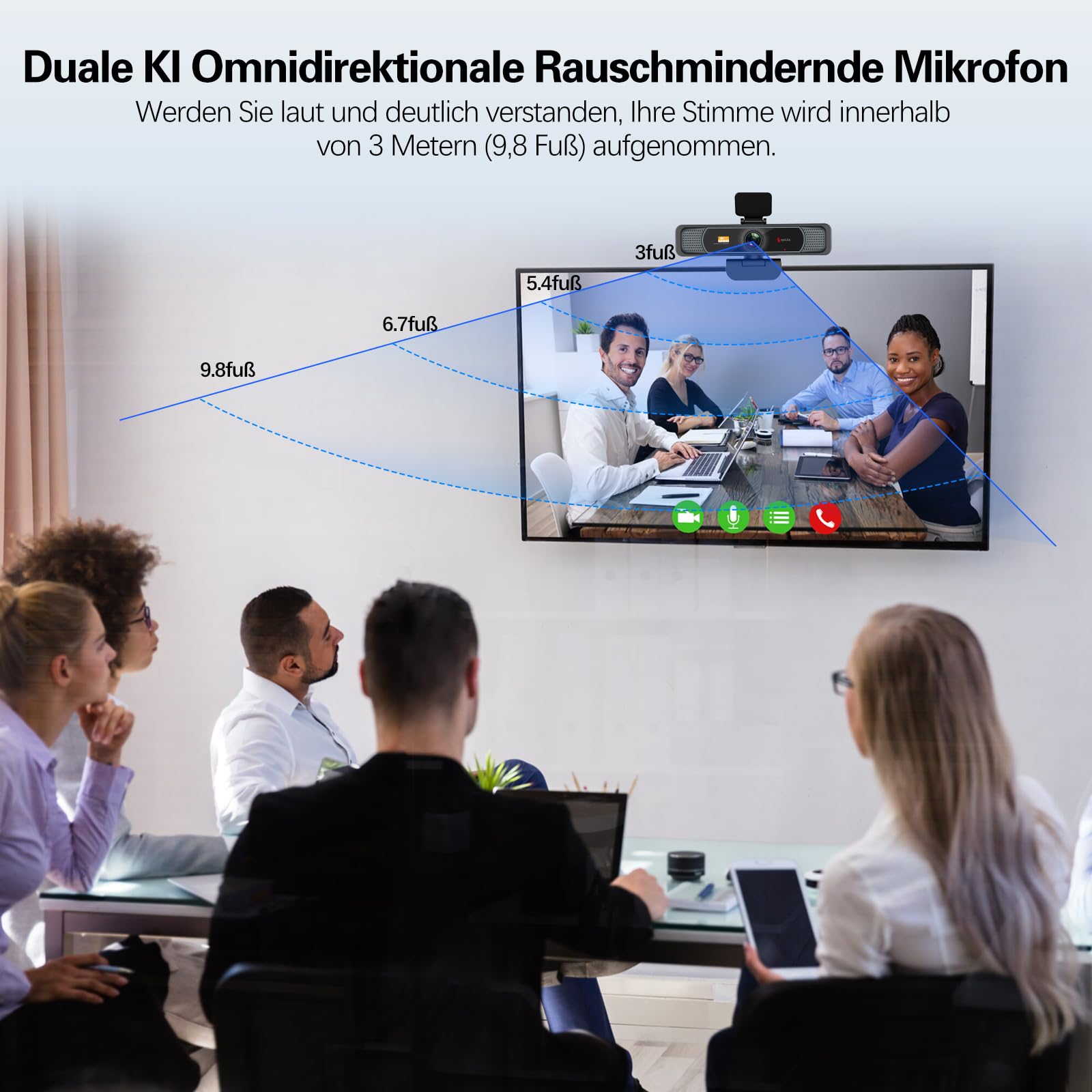 Angetube Webcam 4K,Caméra PC Grand Angle 120° pour Conférences et Streaming