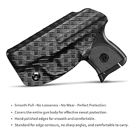 POLE.CRAFT Ruger LCP 380 Holster, Carbon Fiber Kydex Holster IWB for Ruger LCP 380 - Inside Waistband Holster LCP 380 Pistol Pocket Gun Pouch Accessories (Black, Right)