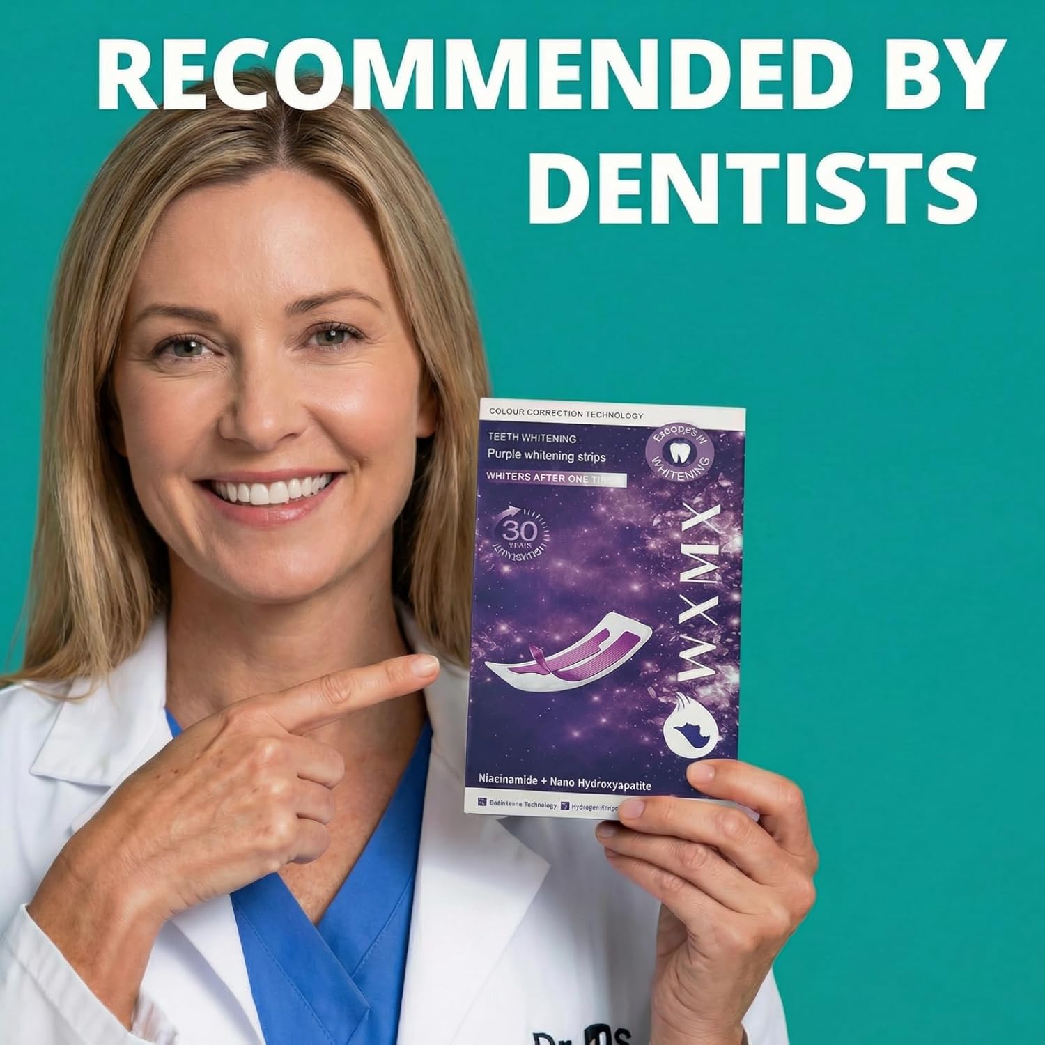 Purple Whitening Strips, 28 Strips Color Correcting Purple Teeth Whitening Strips for Sensitive Teeth, Removes Yellow Stains, Enamel Safe | 30 Min Instant | 90-Day Long-Lasting Results