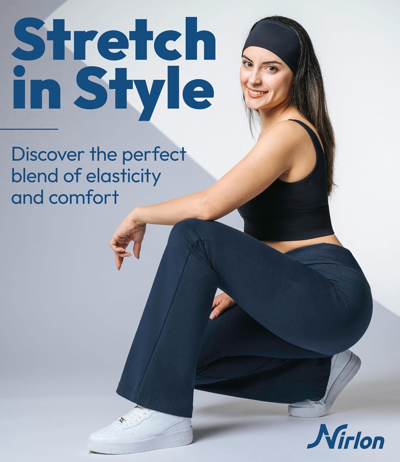 Nirlon Women's Bootcut Yoga Pants - Flare Leggings for Women Soft & Breathable Womens Yoga Pants Flared Regular & Plus Size Leggings for Women Wide Leg (3XL 34" Inseam, Graphite)