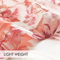 Vista 8 de MIULEE Cortinas texturizadas de lino semitraslúcidas con estampado rosa de 96 pulgadas de largo, juego de 2 paneles para dormitorio, sala de estar