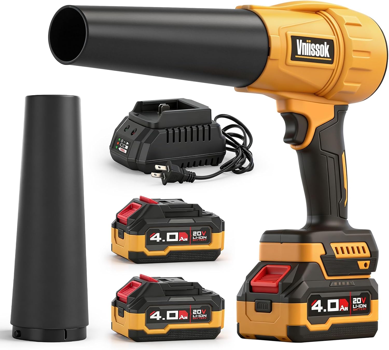 Electric Cordless Leaf Blower with Battery and Charger, Extended Nozzle, Brushless Dust Blower, Mini Jet Dry Fan, Ultra Lightweight Handheld Blower for Patio, Garden, Lawn Care, Garage, Car