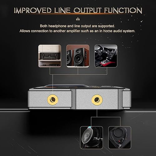 Miniatura 3 de Luqeeg Reproductor de música digital, BT 5.3 sin pérdidas DSD FLAC HD HiFi Reproductor de MP3 portátil, dispositivos de música portátiles, opción