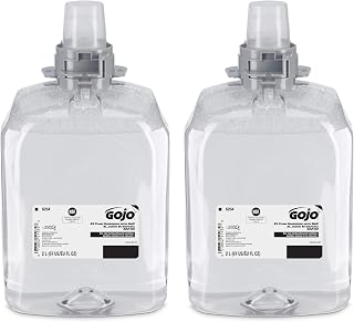 GOJO E2 Foam Handwash with BAK, Fragrance Free, 2000 mL Foam Hand Soap Refill FMX-20 Push-Style Dispenser (Pack of 2) - 6264-02