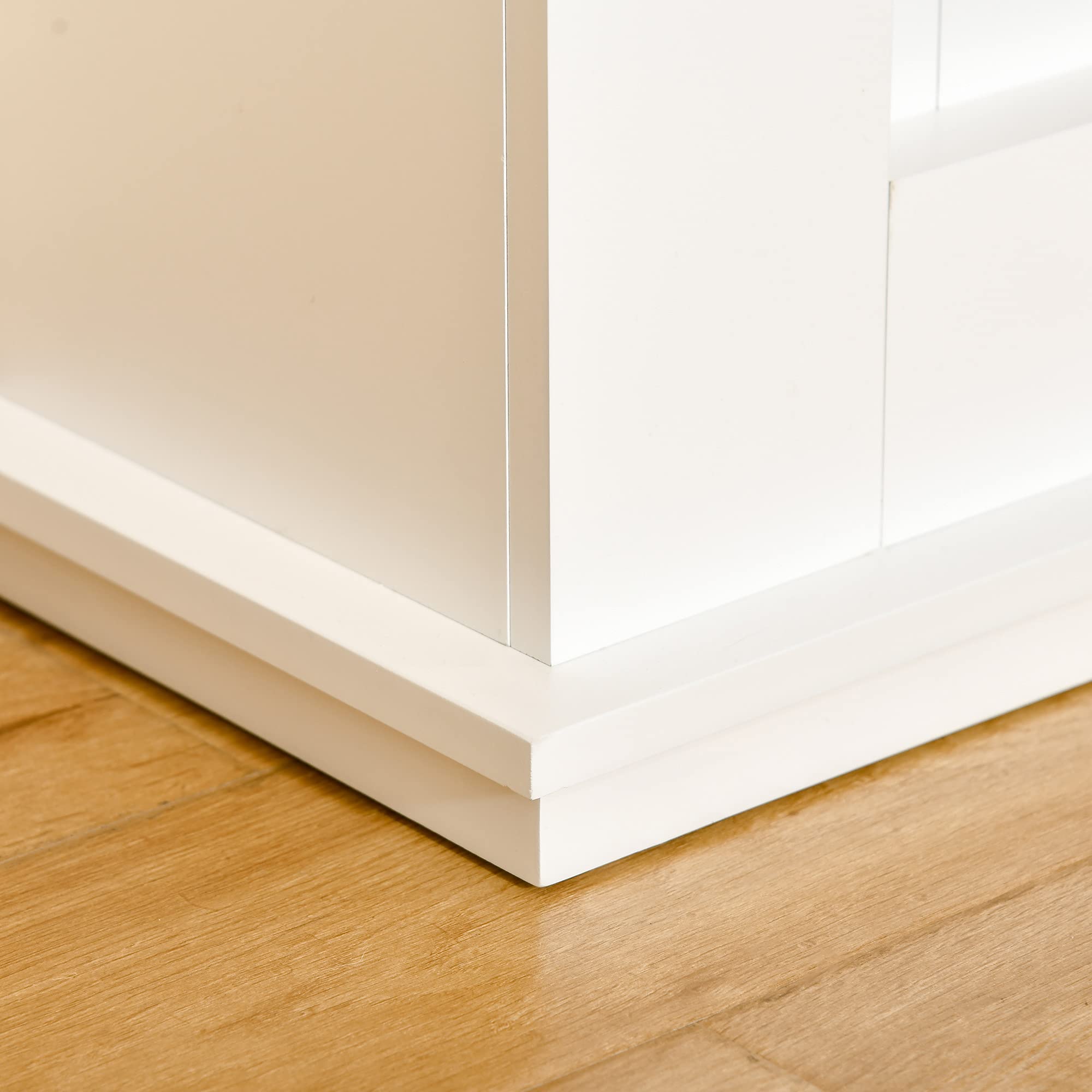HOMCOM Camino Elettrico Effetto Fiamma Realistico 98x27.5x80cm Bianco | Cornice in Legno, Caminetto Elettrico, Termostato, Protezione da Surriscaldamento, Timer e Telecomando, 1000W e 2000W