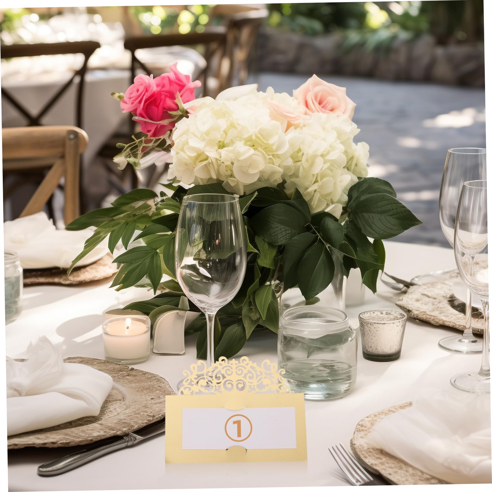 Happyyami 100stücke Elegante Blanko Tischkarten Für Hochzeiten Und Feiern Goldene -cut Platzkarten Zur Tischdekoration Und Namensbeschriftung Für Romantische Anlässe