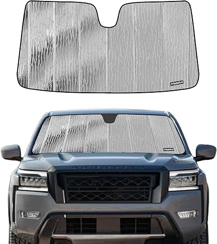Pigenius Parasol para parabrisas para Nissan Frontier 2005-2021, Nissan Xterra 2005-2015, Suzuki Equator 2009-2012, parasol plegable prémium
