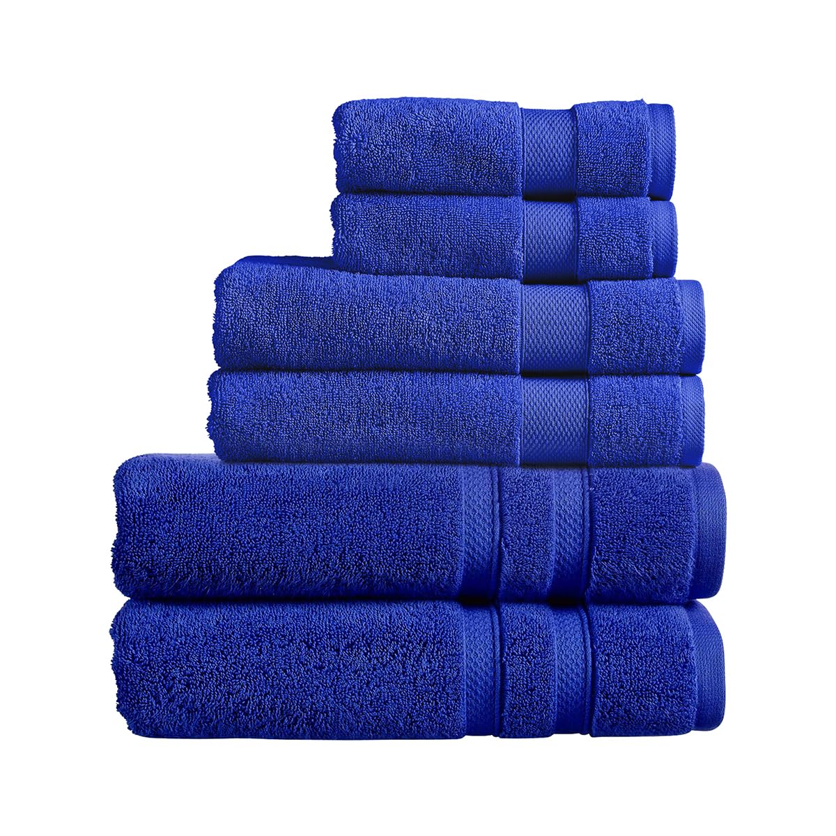 Christy Chroma Family Towel Set | Set of 6 | 2 Hand 2 Bath 2 Bath Sheets | Highly Absorbent Heavyweight 675GSM | Bold and Bright | Soft Smooth Shower Towels | 100% Cotton | Lazuli Blue — image 1