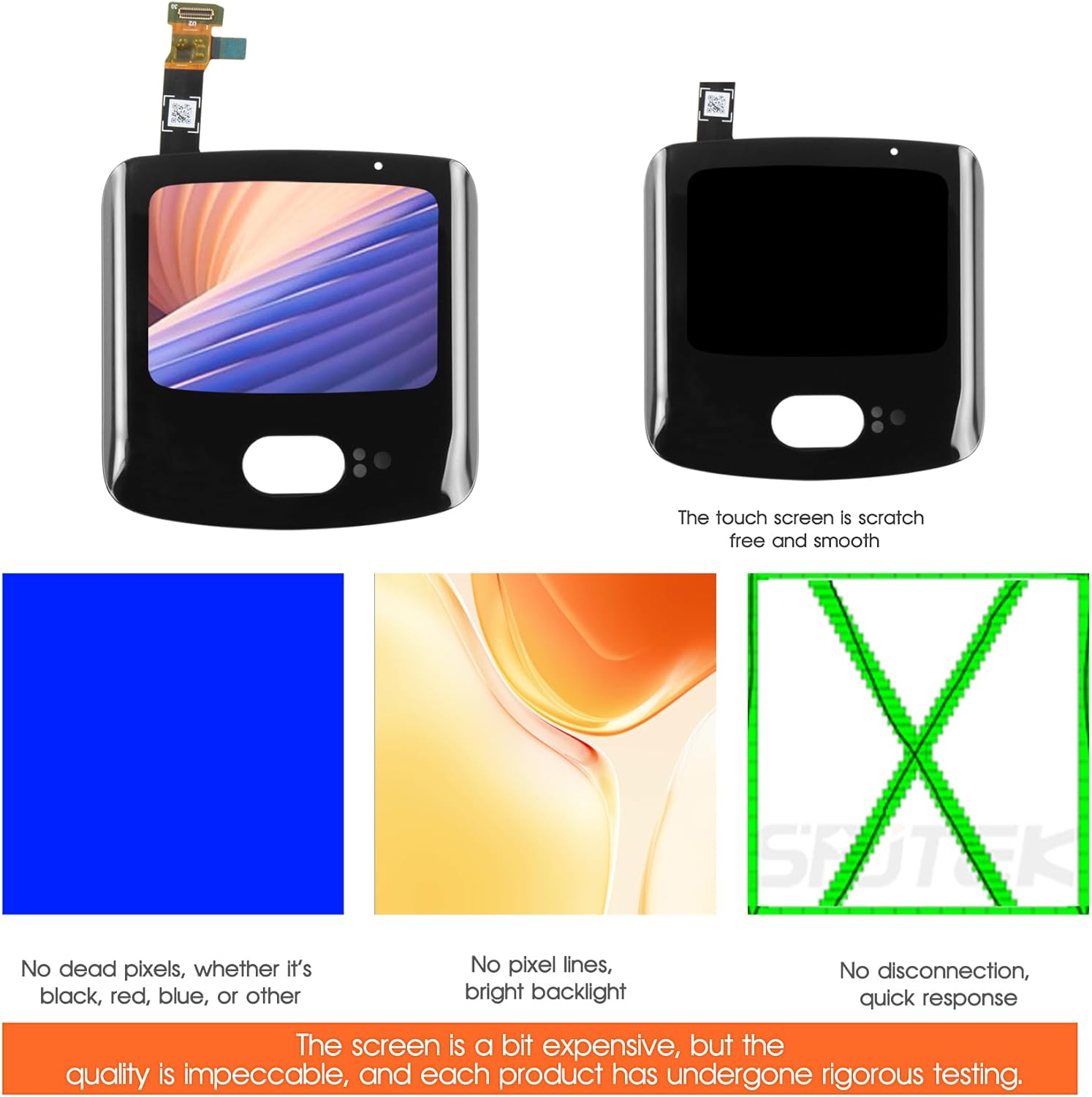 Screen Replacement for Motorola Moto Razr 5G 2020 XT2071-4 LCD Touch Display Digitizer Assembly for Motorola Moto Razr 5G XT2071-4 with Kit(Black,External Screen