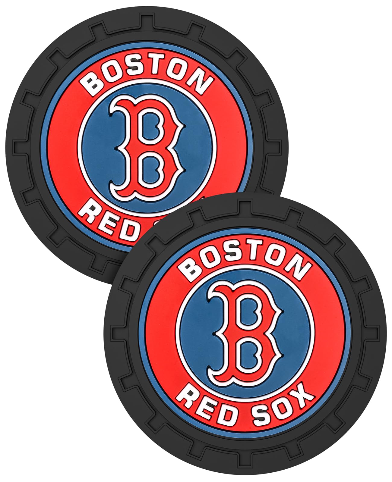 Car Cup Holder Coasters for Boston Red Sox Baseball Fans Silicone Non-Slip Car Coasters for Car Cup Holder